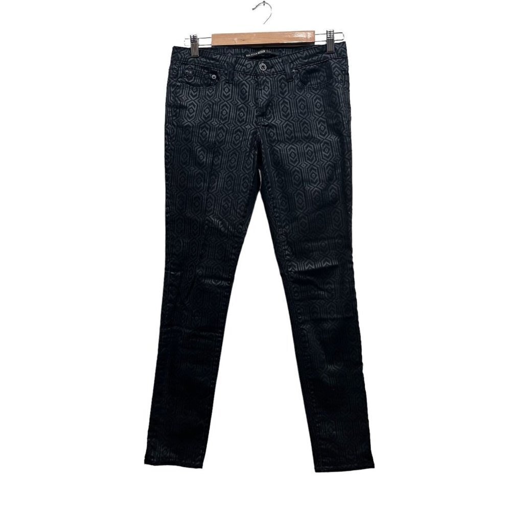 Big Star Alex Skinny Jeans Black Flat Front 5 Pockets Design Size 28
